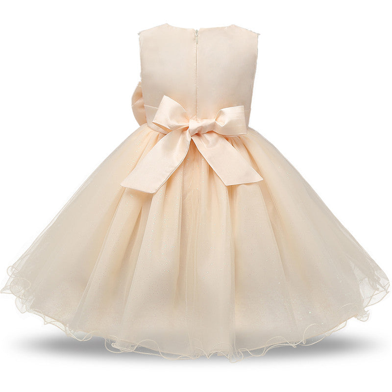 Elegant Princess Lace Dress Kids Flower Embroidery Girls Vintage Children Dresses for Christmas Party Red Ball Gown The Clothing Company Sydney