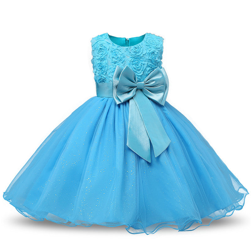 Elegant Princess Lace Dress Kids Flower Embroidery Girls Vintage Children Dresses for Christmas Party Red Ball Gown The Clothing Company Sydney