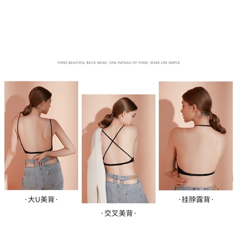 3 Style Back U-Shape Backless Lingerie Underwear Wireless Gather Push Up Seamless Bralette Bra The Clothing Company Sydney