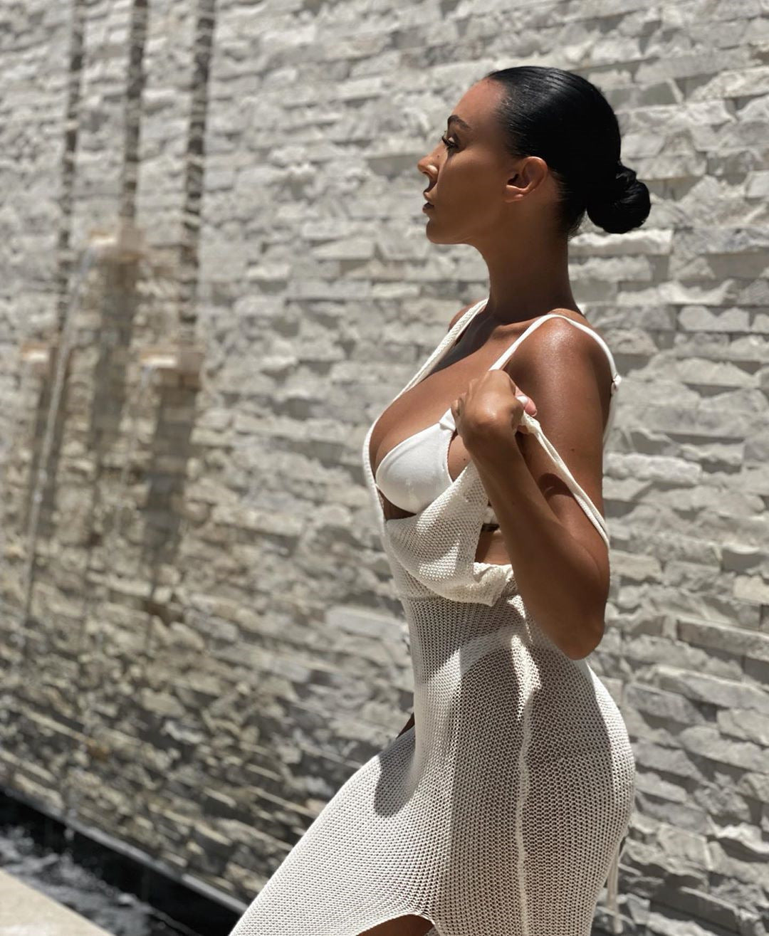 Crochet Beach Maxi See Through Plunge Backless Bandage Sleeveless Lacing Split Long Dresses The Clothing Company Sydney