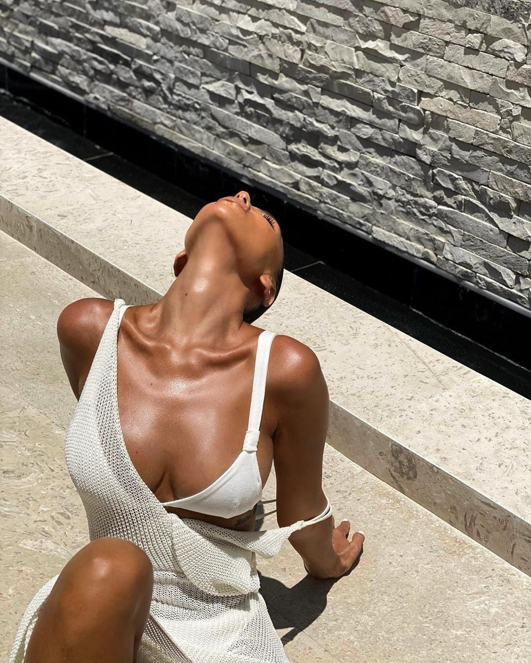 Crochet Beach Maxi See Through Plunge Backless Bandage Sleeveless Lacing Split Long Dresses The Clothing Company Sydney