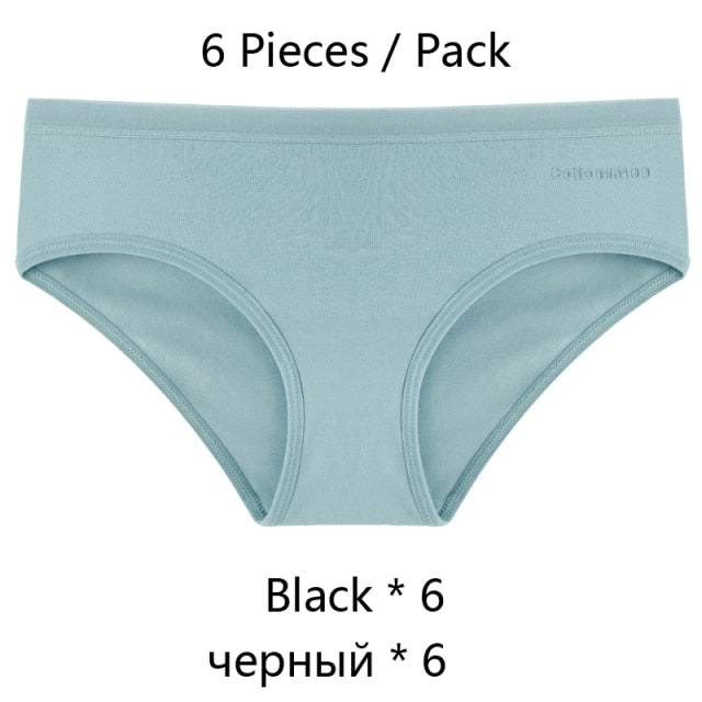 6 Pack Women's Cotton Mix Panties Low-Rise Comfortable Underwear Solid Color Breathable Briefs Seamless Intimates The Clothing Company Sydney