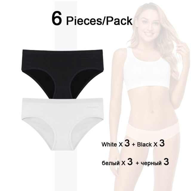 6 Pack Women's Cotton Mix Panties Low-Rise Comfortable Underwear Solid Color Breathable Briefs Seamless Intimates The Clothing Company Sydney