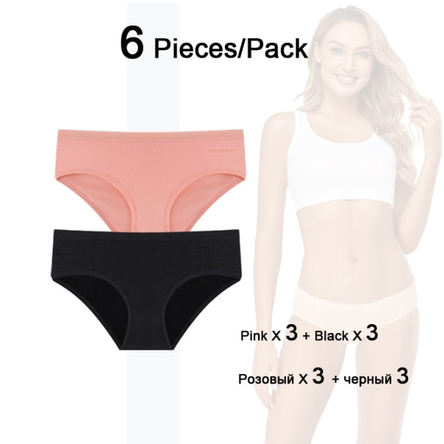 6 Pack Women's Cotton Mix Panties Low-Rise Comfortable Underwear Solid Color Breathable Briefs Seamless Intimates The Clothing Company Sydney