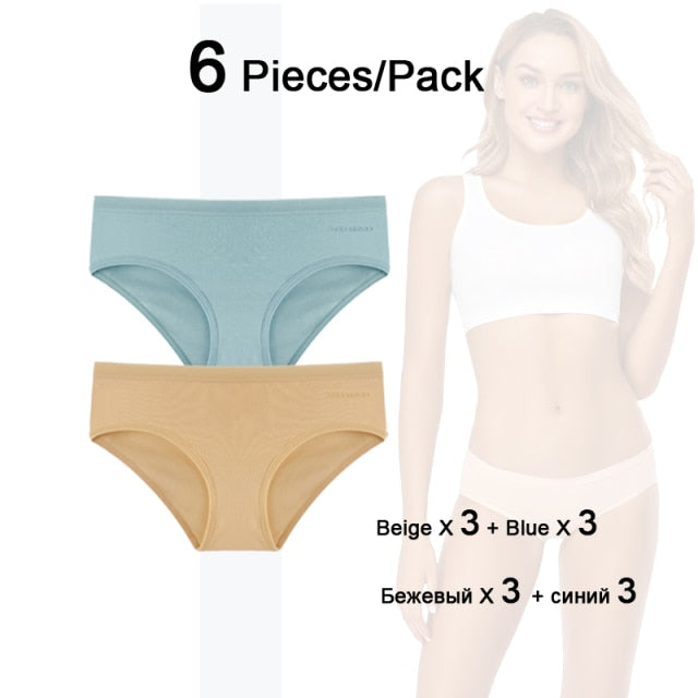 6 Pack Women's Cotton Mix Panties Low-Rise Comfortable Underwear Solid Color Breathable Briefs Seamless Intimates The Clothing Company Sydney