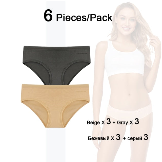 6 Pack Women's Cotton Mix Panties Low-Rise Comfortable Underwear Solid Color Breathable Briefs Seamless Intimates The Clothing Company Sydney