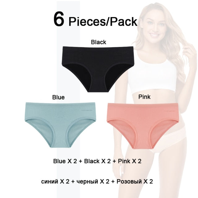 6 Pack Women's Cotton Mix Panties Low-Rise Comfortable Underwear Solid Color Breathable Briefs Seamless Intimates The Clothing Company Sydney