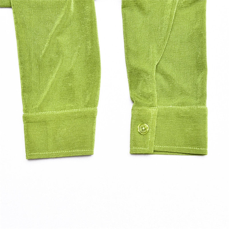 Autumn Ruched Long Sleeve Bodycon Turn-Down Collar Mini Dress Button Slim Party Dress The Clothing Company Sydney