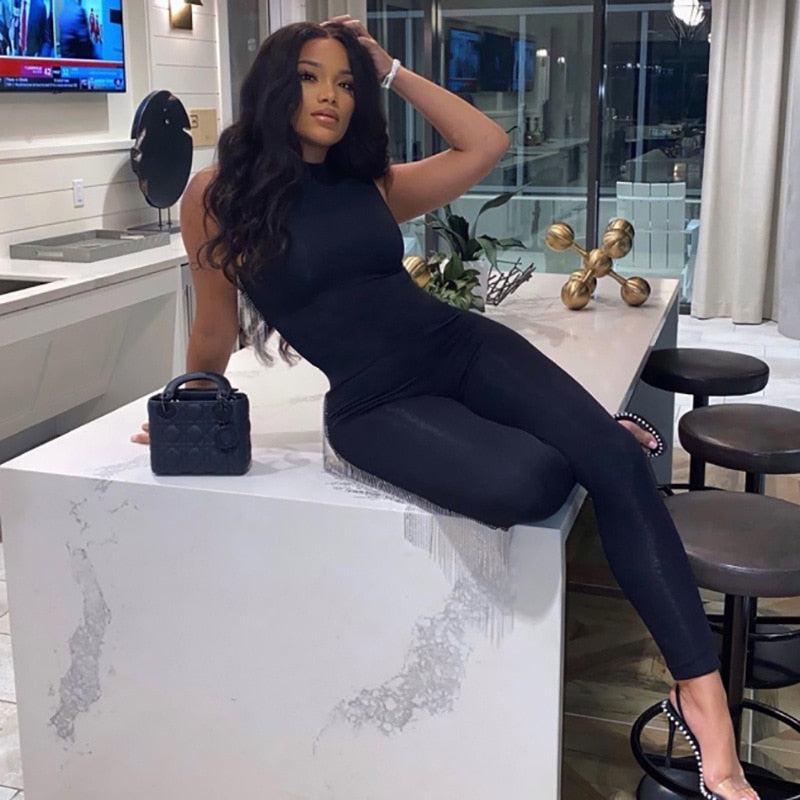 Autumn Winter Jumpsuit Streetwear Long Sleeve Bodycon Solid Sport Fitness Overalls The Clothing Company Sydney