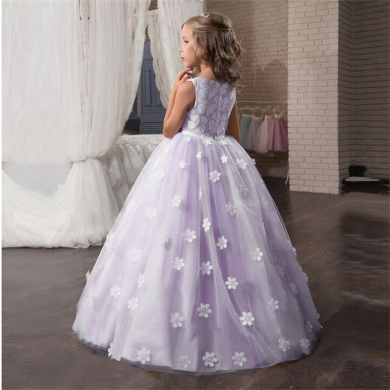 Fancy Flower Long Prom Gowns Teenagers Girls Children Party Kids Evening Formal Flower Girl Bridesmaid Wedding Dress The Clothing Company Sydney