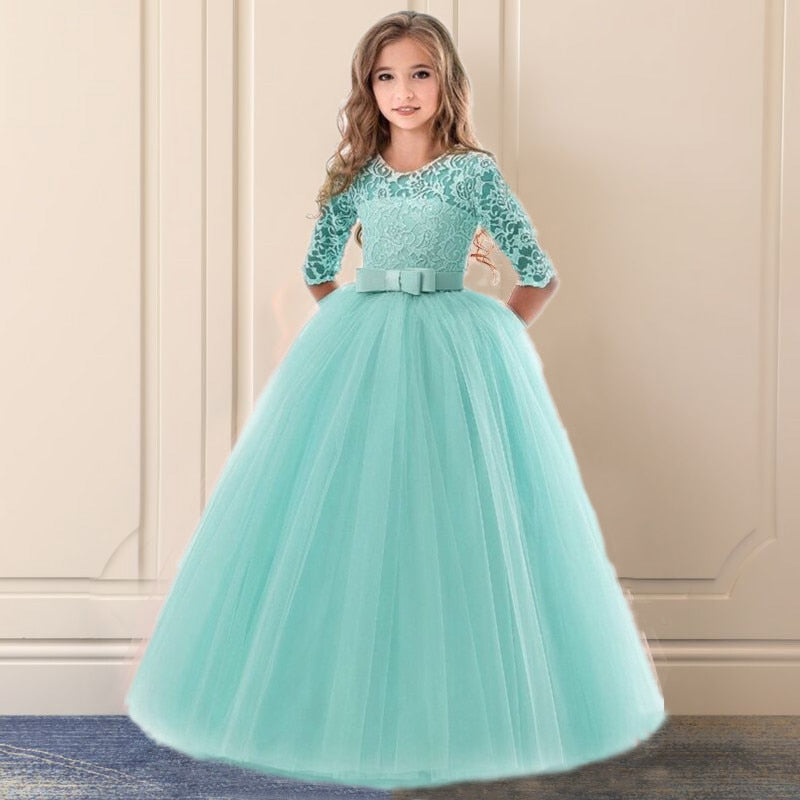 Fancy Flower Long Prom Gowns Teenagers Girls Children Party Kids Evening Formal Flower Girl Bridesmaid Wedding Dress The Clothing Company Sydney