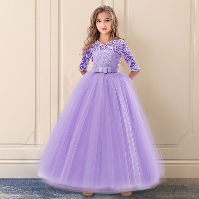 Fancy Flower Long Prom Gowns Teenagers Girls Children Party Kids Evening Formal Flower Girl Bridesmaid Wedding Dress The Clothing Company Sydney