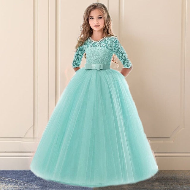 Fancy Flower Long Prom Gowns Teenagers Girls Children Party Kids Evening Formal Flower Girl Bridesmaid Wedding Dress The Clothing Company Sydney