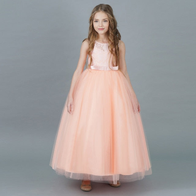 Fancy Flower Long Prom Gowns Teenagers Girls Children Party Kids Evening Formal Flower Girl Bridesmaid Wedding Dress The Clothing Company Sydney