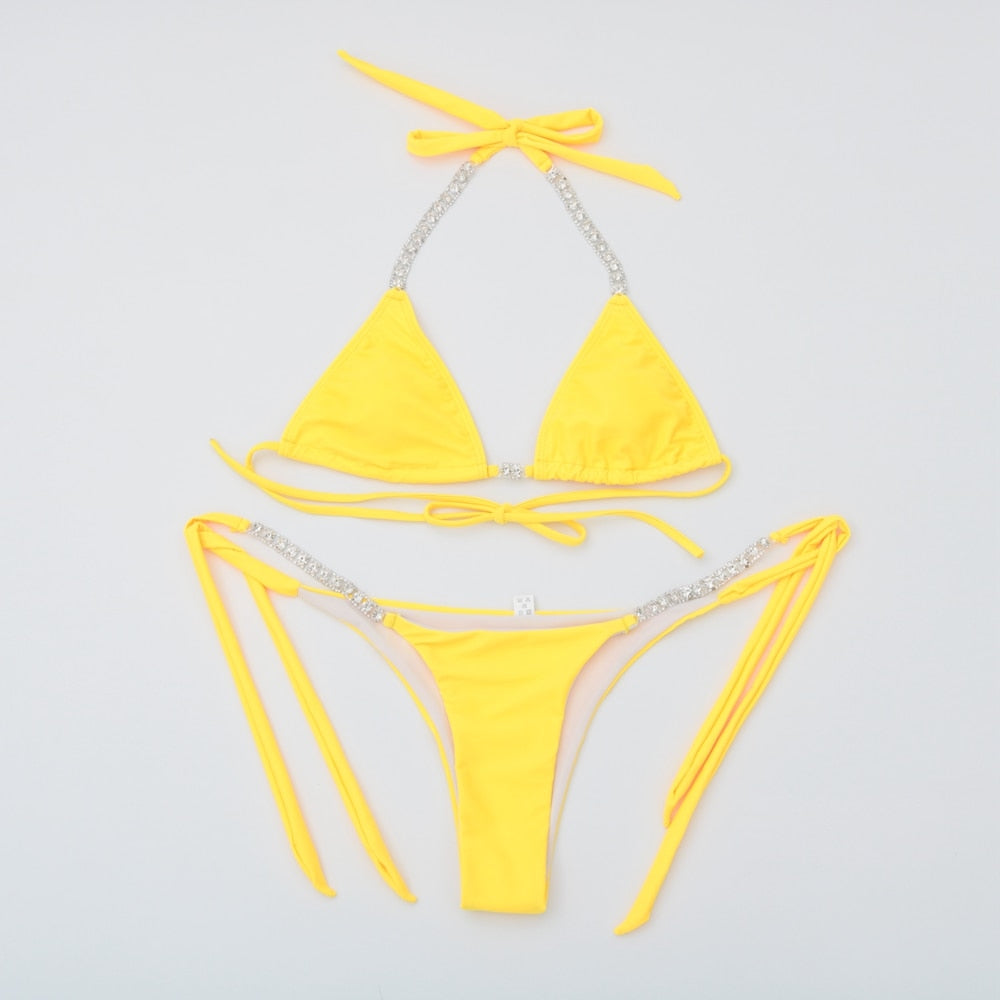 2 Piece Crystal Diamond Bikini Swimsuit Push Up Swimwear Brazilian Bathing Suits Summer Beach Wear The Clothing Company Sydney