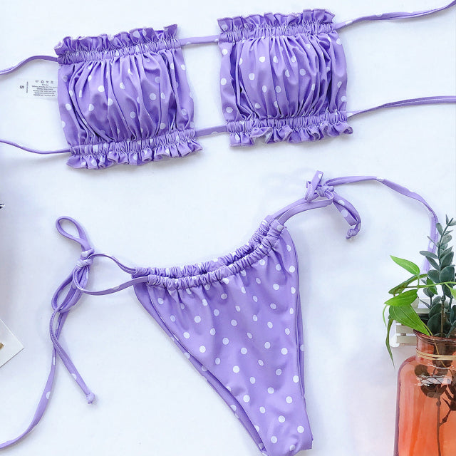 2 Piece Bandeau Top Swimsuit Swimwear Push Up Swimming Bathing Suit Beachwear Micro Bikini Set The Clothing Company Sydney