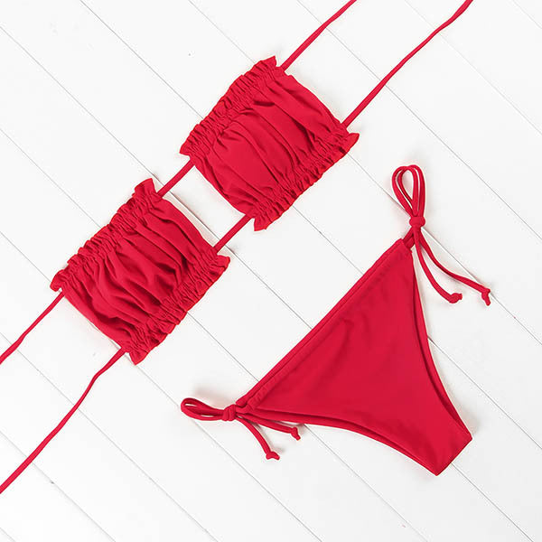 2 Piece Bandeau Top Swimsuit Swimwear Push Up Swimming Bathing Suit Beachwear Micro Bikini Set The Clothing Company Sydney