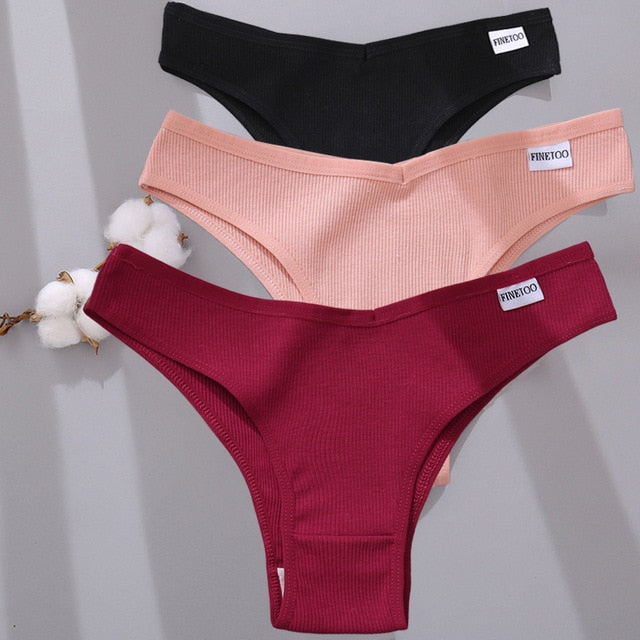 3 Pack Cotton Mix Lingerie Thongs Underwear Low-Rise Underpant Women's Panties Bikini Briefs The Clothing Company Sydney