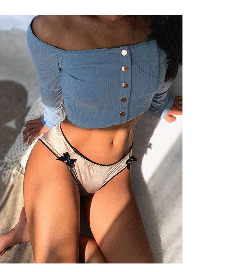 Sexy Cotton Yoga Briefs Solid Bow Panties Underwear Seamless Comfort Intimates Lingerie Ladies Low Waist Sports Underpants The Clothing Company Sydney