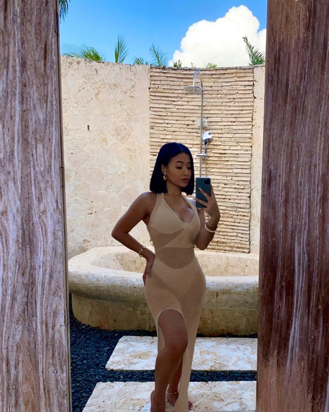 Crochet Beach Maxi See Through Plunge Backless Bandage Sleeveless Lacing Split Long Dresses The Clothing Company Sydney
