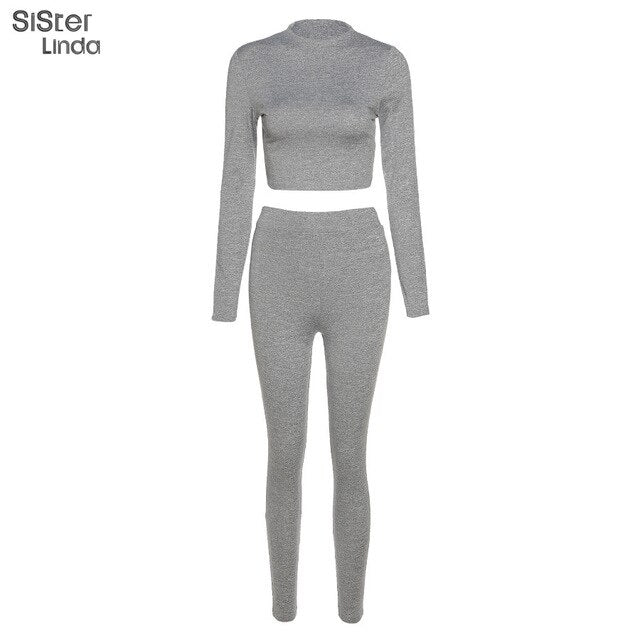 2 Piece Sporty Active Wear Matching Sets Fall Long Sleeve Tops Tees And Leggings Workout Outfits Sportwear The Clothing Company Sydney