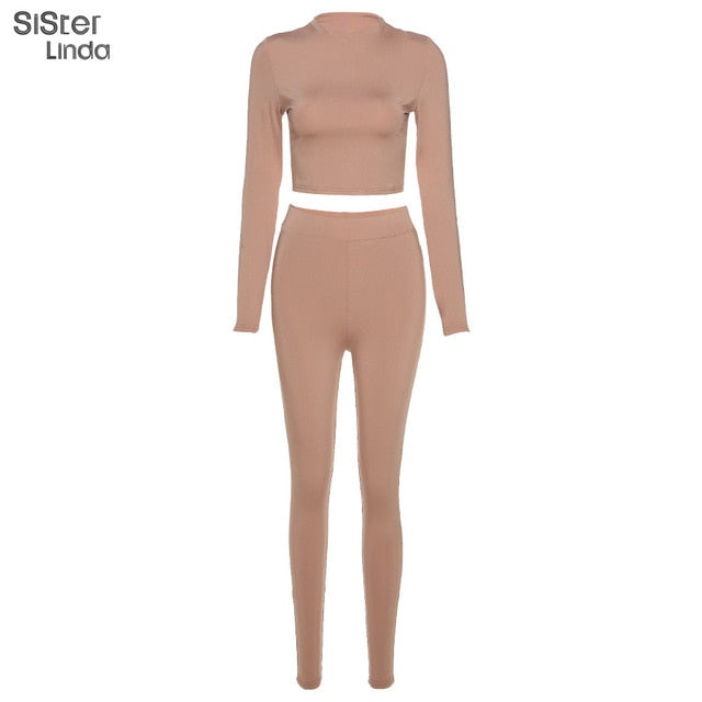 2 Piece Sporty Active Wear Matching Sets Fall Long Sleeve Tops Tees And Leggings Workout Outfits Sportwear The Clothing Company Sydney
