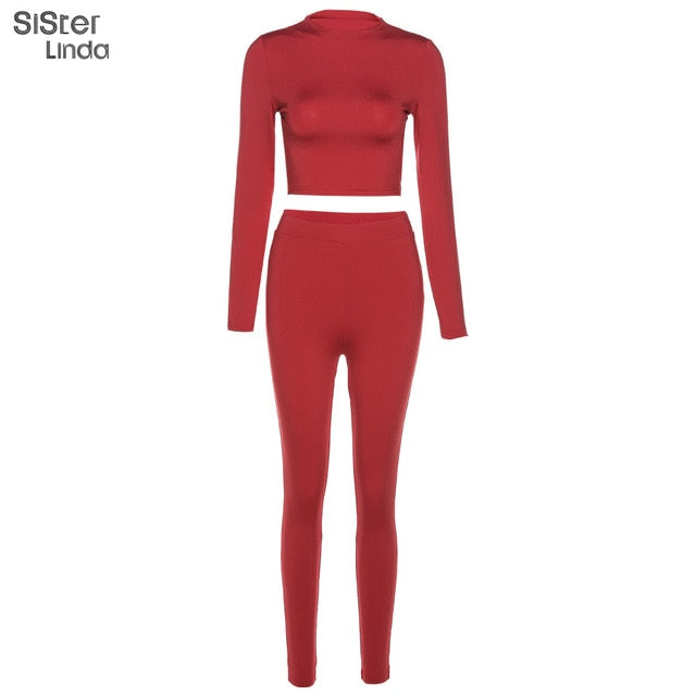 2 Piece Sporty Active Wear Matching Sets Fall Long Sleeve Tops Tees And Leggings Workout Outfits Sportwear The Clothing Company Sydney