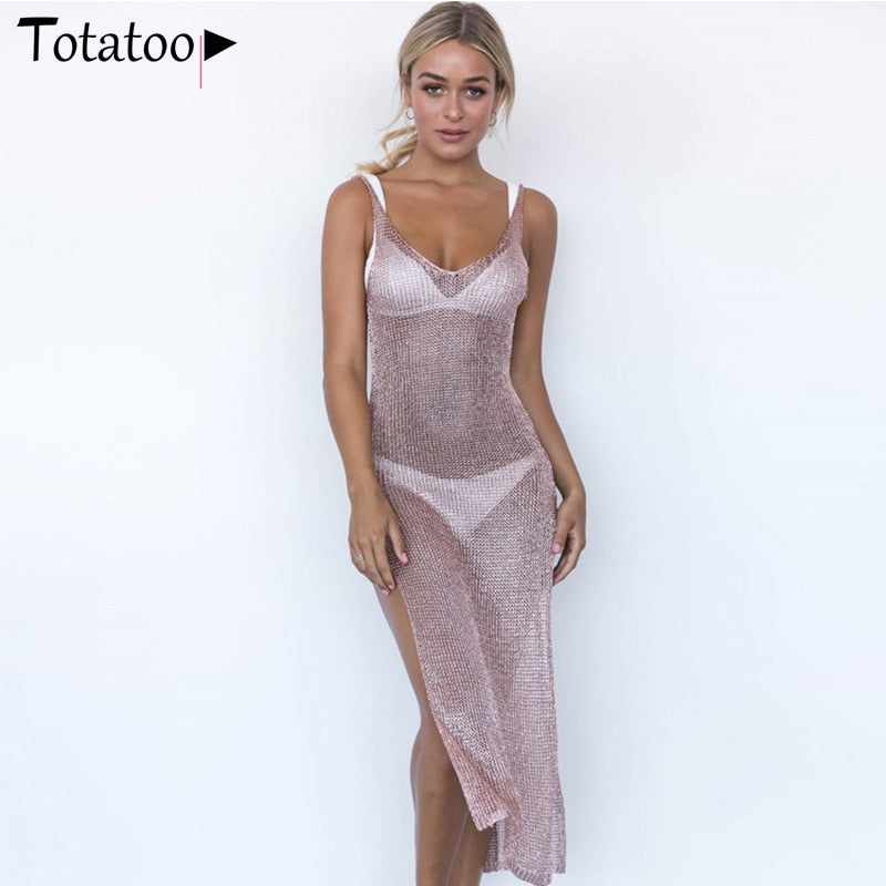 Backless Knitted Summer Long Sleeve Open Back See Through Beach Cover Mini Dress Clubwear The Clothing Company Sydney