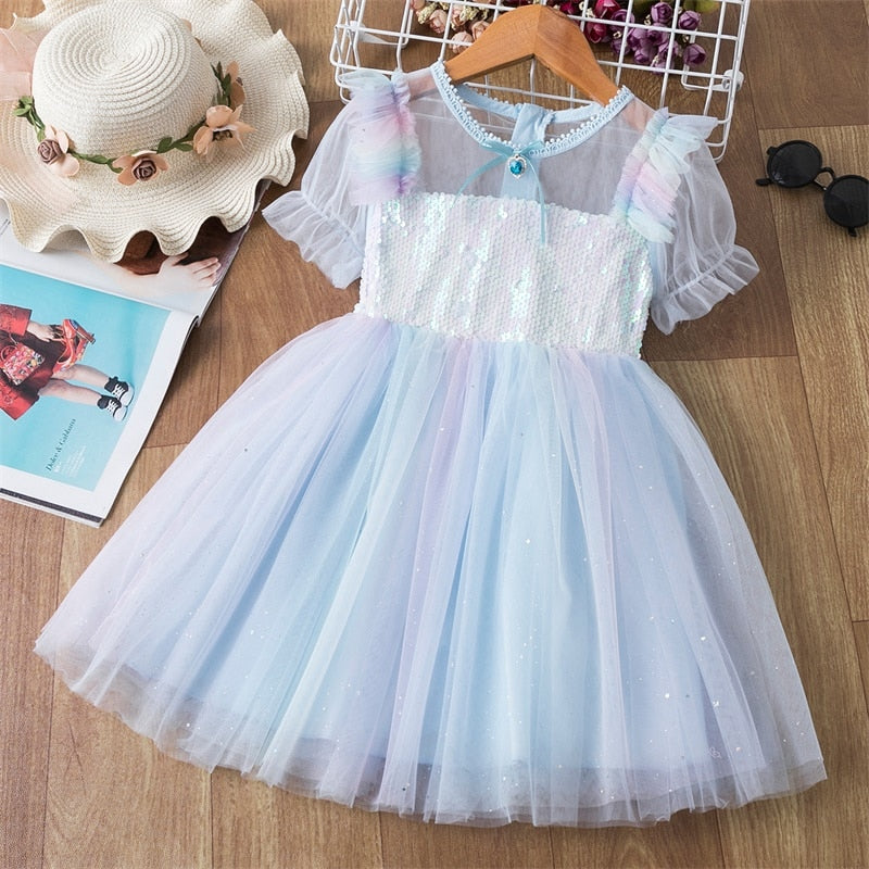Summer Girls Flower Lace Dress Embroidery Kids Princess Party Ball Gown Children Clothing Toddler Girls Wear Dress The Clothing Company Sydney