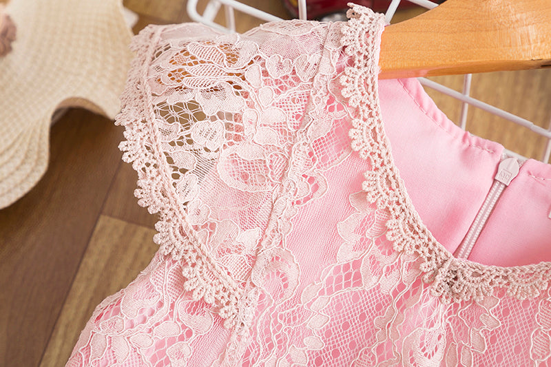 Summer Girls Flower Lace Dress Embroidery Kids Princess Party Ball Gown Children Clothing Toddler Girls Wear Dress The Clothing Company Sydney