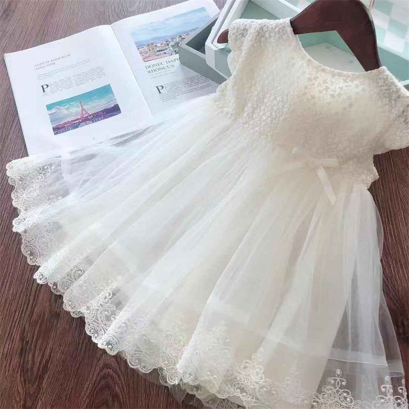 Summer Girls Flower Lace Dress Embroidery Kids Princess Party Ball Gown Children Clothing Toddler Girls Wear Dress The Clothing Company Sydney