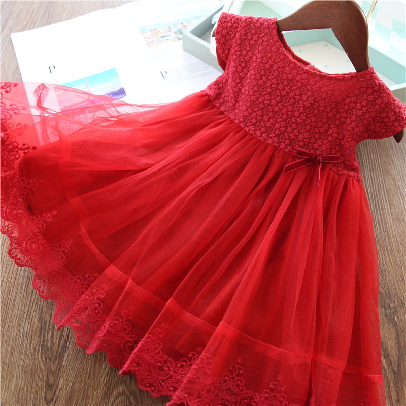 Summer Girls Flower Lace Dress Embroidery Kids Princess Party Ball Gown Children Clothing Toddler Girls Wear Dress The Clothing Company Sydney