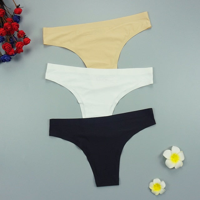 3 pack Seamless Thongs Underwear Panties Ice Silk Sports Intimate Panty G String Underpants The Clothing Company Sydney