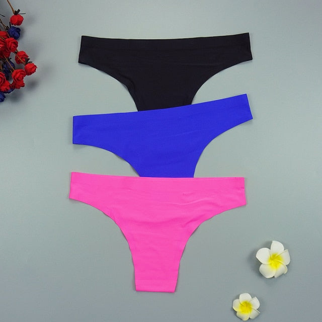 3 pack Seamless Thongs Underwear Panties Ice Silk Sports Intimate Panty G String Underpants The Clothing Company Sydney