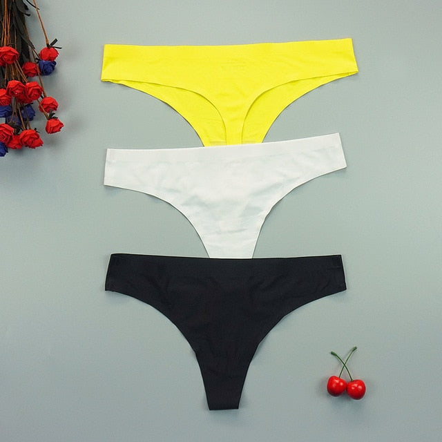 3 pack Seamless Thongs Underwear Panties Ice Silk Sports Intimate Panty G String Underpants The Clothing Company Sydney