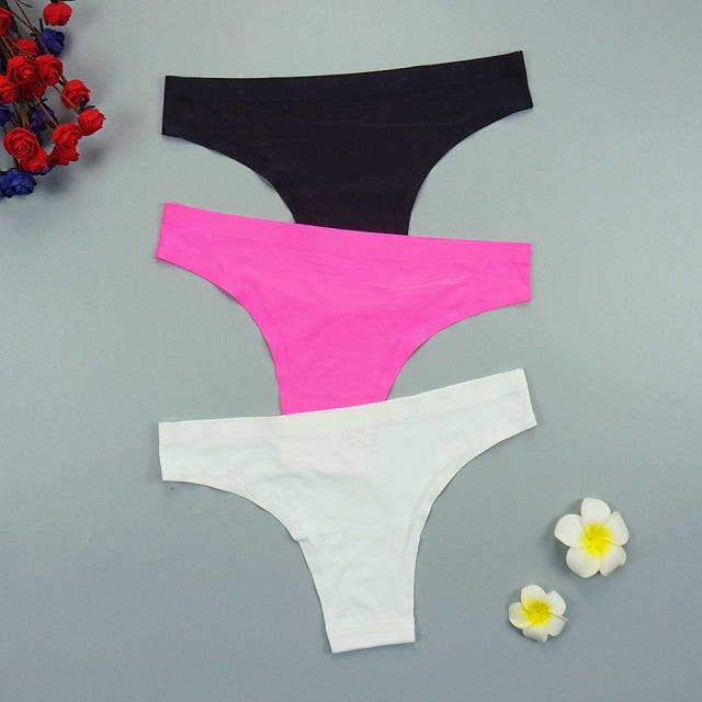 3 pack Seamless Thongs Underwear Panties Ice Silk Sports Intimate Panty G String Underpants The Clothing Company Sydney