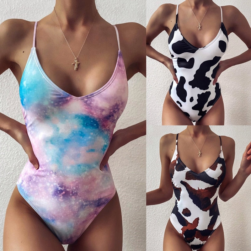 V Neck One Piece Swimsuit Backless Monokini Bather Plus size High cut Bathing Suit Swim Bodysuit Swimwear The Clothing Company Sydney