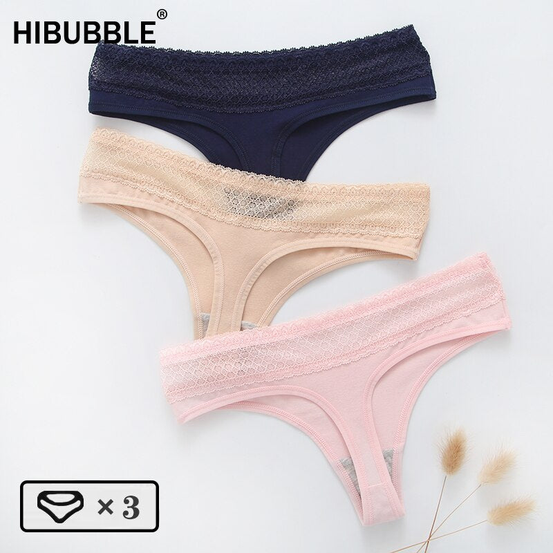3 Pack Lace Thong G-String Cotton Underwear Lingerie Seamless Panty Intimates Briefs Panties The Clothing Company Sydney