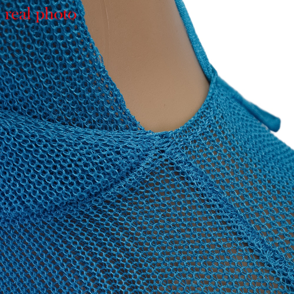 Crochet Beach Maxi See Through Plunge Backless Bandage Sleeveless Lacing Split Long Dresses The Clothing Company Sydney