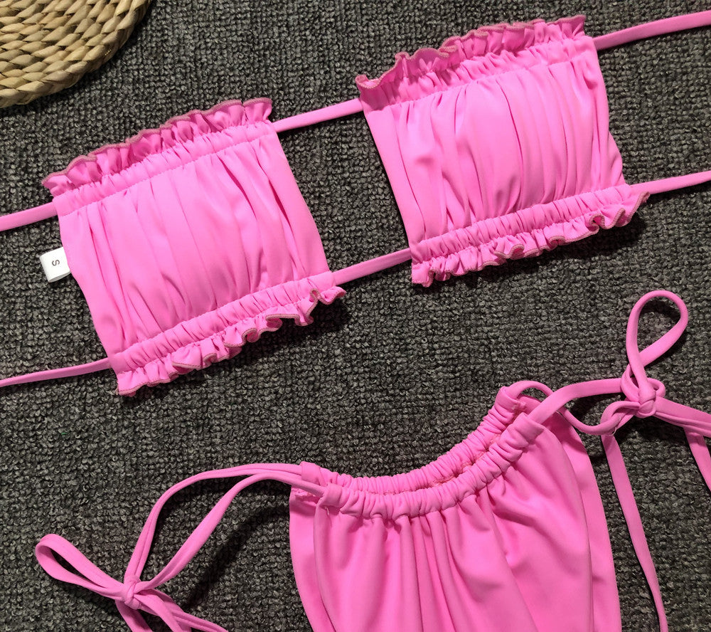 2 Piece Bandeau Top Swimsuit Swimwear Push Up Swimming Bathing Suit Beachwear Micro Bikini Set The Clothing Company Sydney