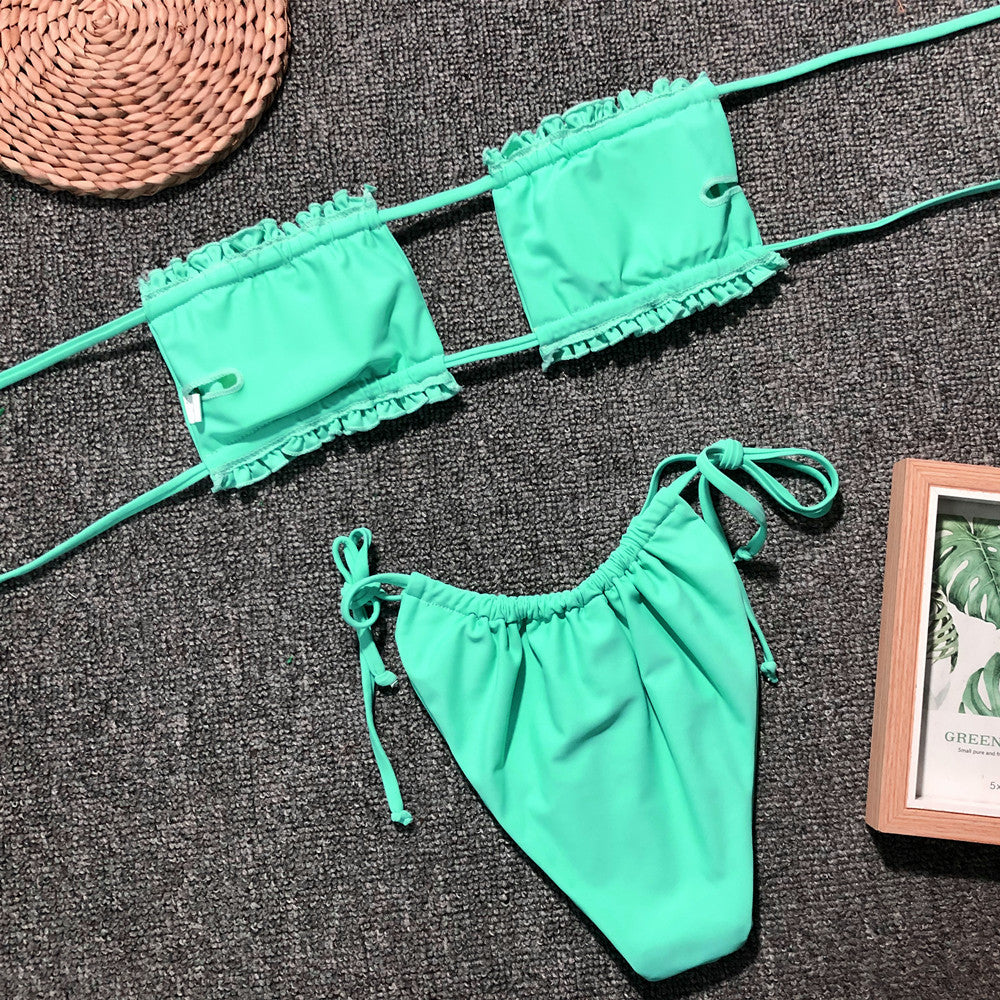 2 Piece Bandeau Top Swimsuit Swimwear Push Up Swimming Bathing Suit Beachwear Micro Bikini Set The Clothing Company Sydney