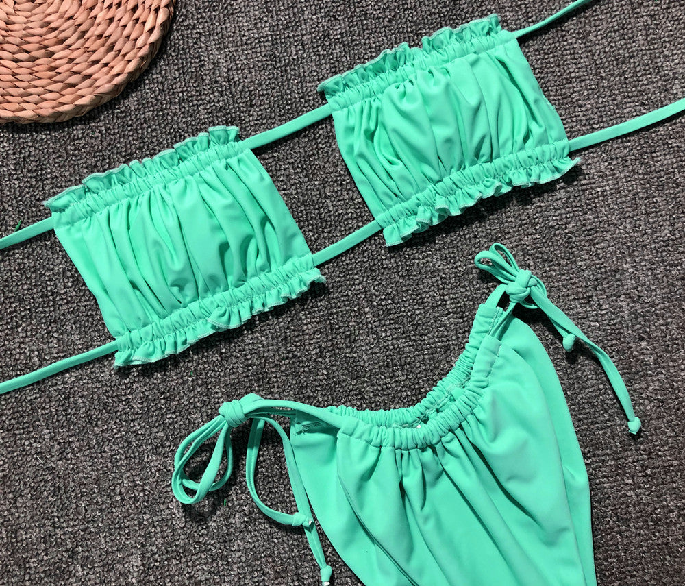 2 Piece Bandeau Top Swimsuit Swimwear Push Up Swimming Bathing Suit Beachwear Micro Bikini Set The Clothing Company Sydney