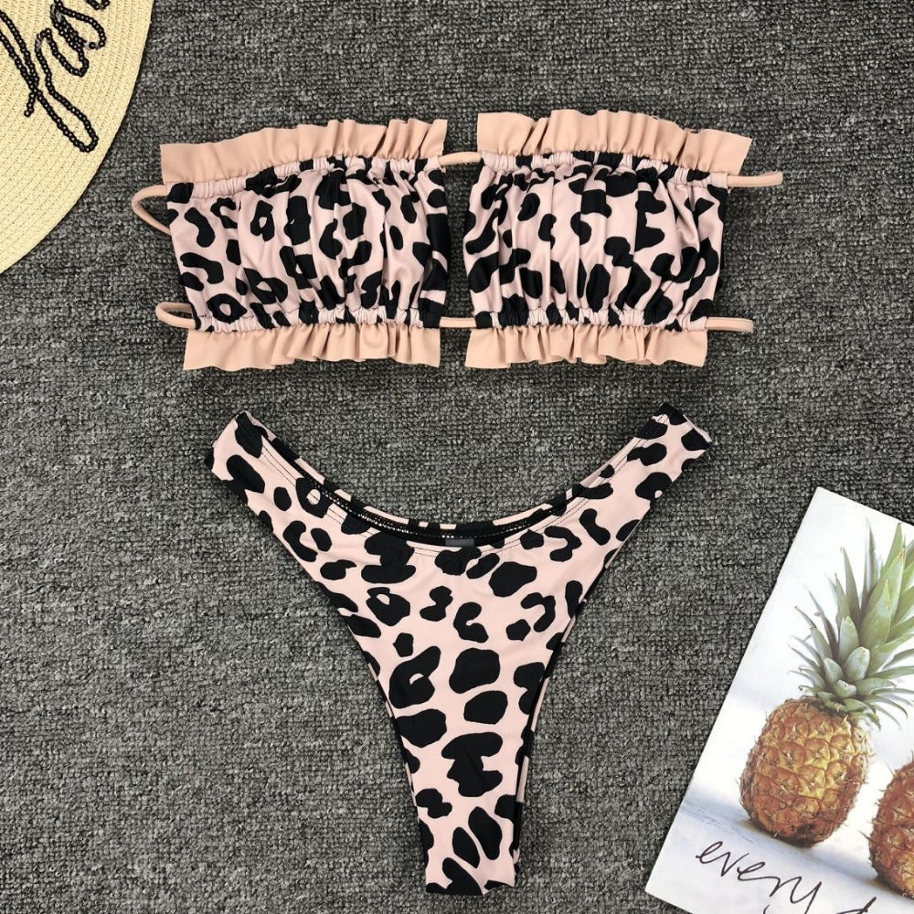 2 Piece Bandeau Top Swimsuit Swimwear Push Up Swimming Bathing Suit Beachwear Micro Bikini Set The Clothing Company Sydney