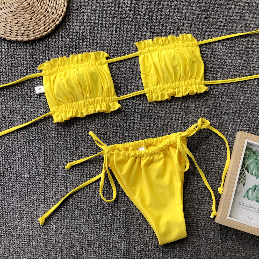 2 Piece Bandeau Top Swimsuit Swimwear Push Up Swimming Bathing Suit Beachwear Micro Bikini Set The Clothing Company Sydney
