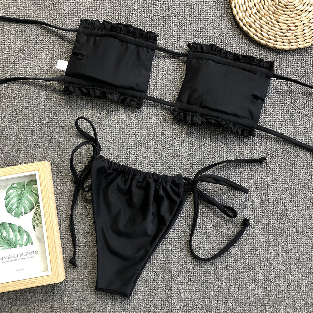 2 Piece Bandeau Top Swimsuit Swimwear Push Up Swimming Bathing Suit Beachwear Micro Bikini Set The Clothing Company Sydney