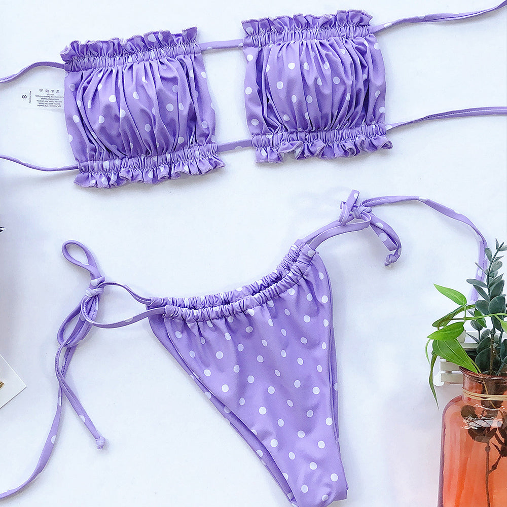 2 Piece Bandeau Top Swimsuit Swimwear Push Up Swimming Bathing Suit Beachwear Micro Bikini Set The Clothing Company Sydney