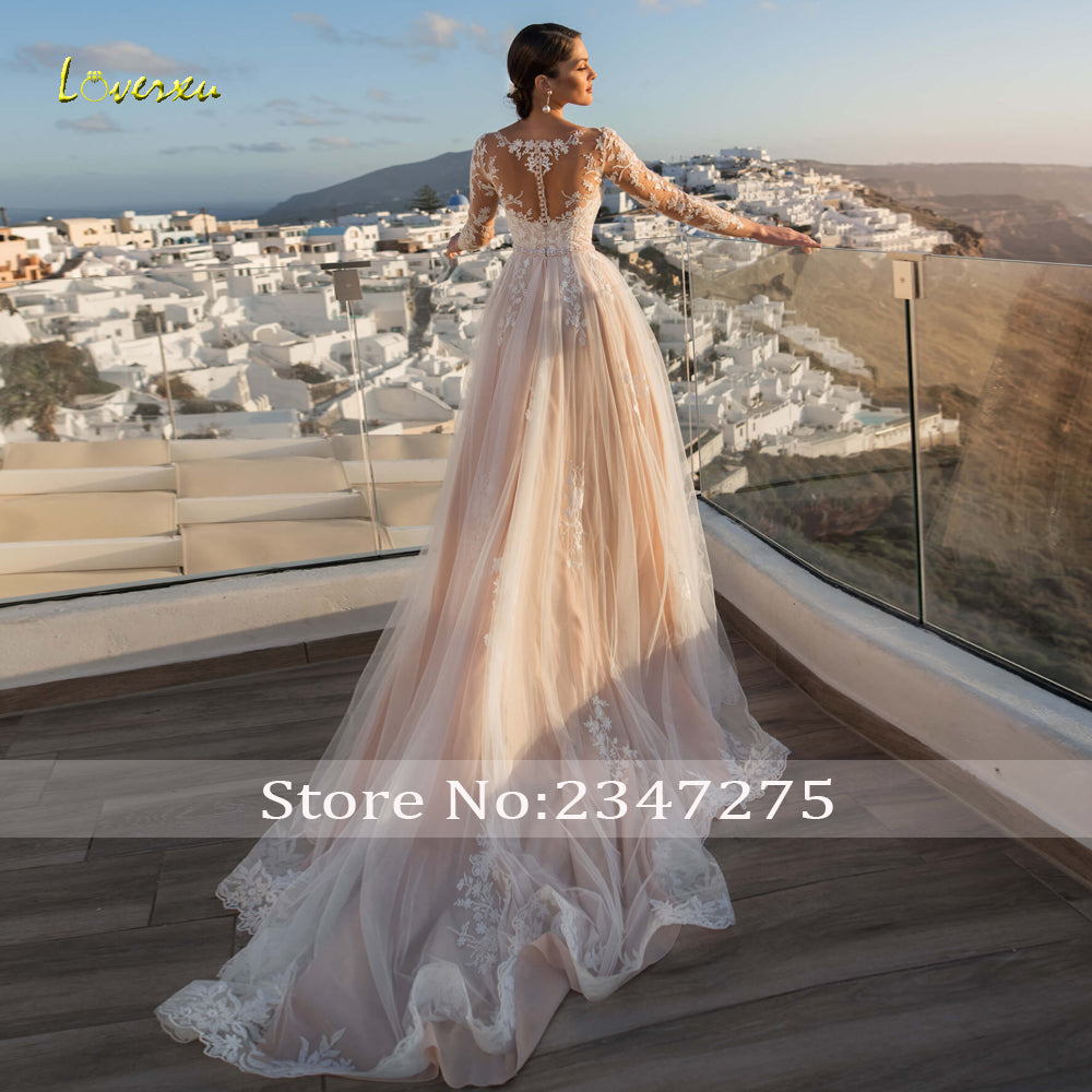 Long Sleeve Lace Mermaid Illusion Detachable Train Trumpet Vintage Bridal Gown Wedding Dress The Clothing Company Sydney