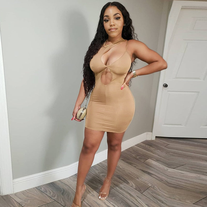 Solid Hollow Out One Shoulder Mini Dress Bodycon Streetwear Party Club Summer Dress The Clothing Company Sydney