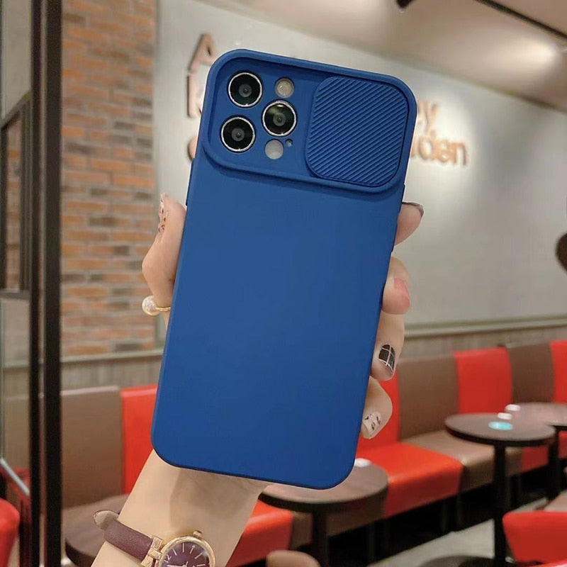 Camera Lens Protection Liquid Silicone Case on For iPhone 11 12 Pro Max 8 7 6 6s Plus Xr Xs Max X 13 12 Lens push and Pull Cover The Clothing Company Sydney