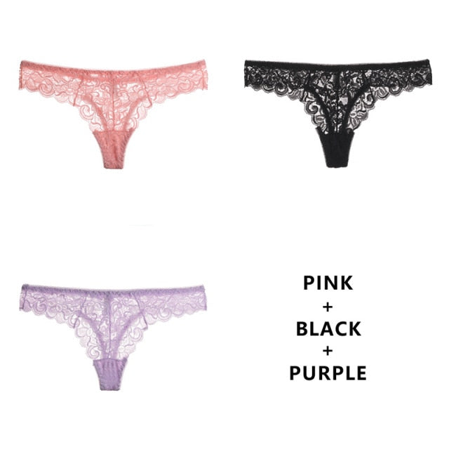 3 Pack Panties G String Thong Low-Waist Underwear Soft Breathable T-Back Transparent Knickers The Clothing Company Sydney